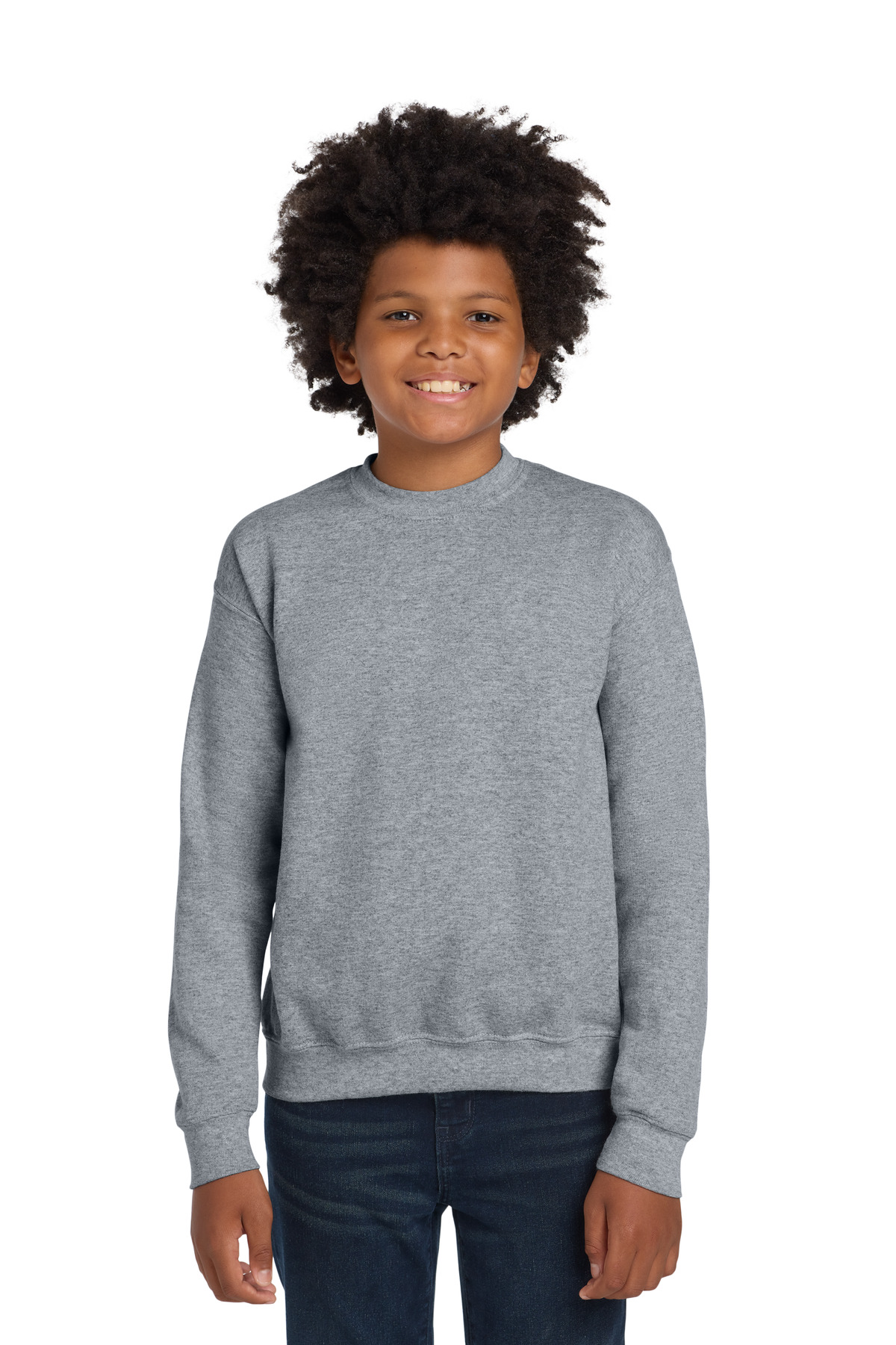 Gildan 18000B - Sport Grey - S Heather gray youth crewneck sweatshirt classic fit of Ad It Up in Albuquerque