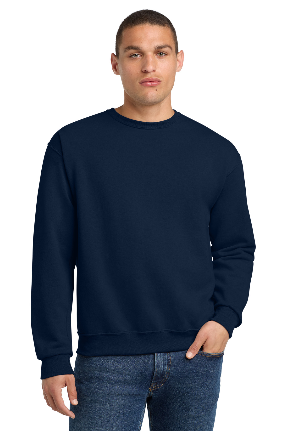 Jerzees 562M - J Navy - M Navy blue crewneck sweatshirt classic fit of Ad It Up in Albuquerque