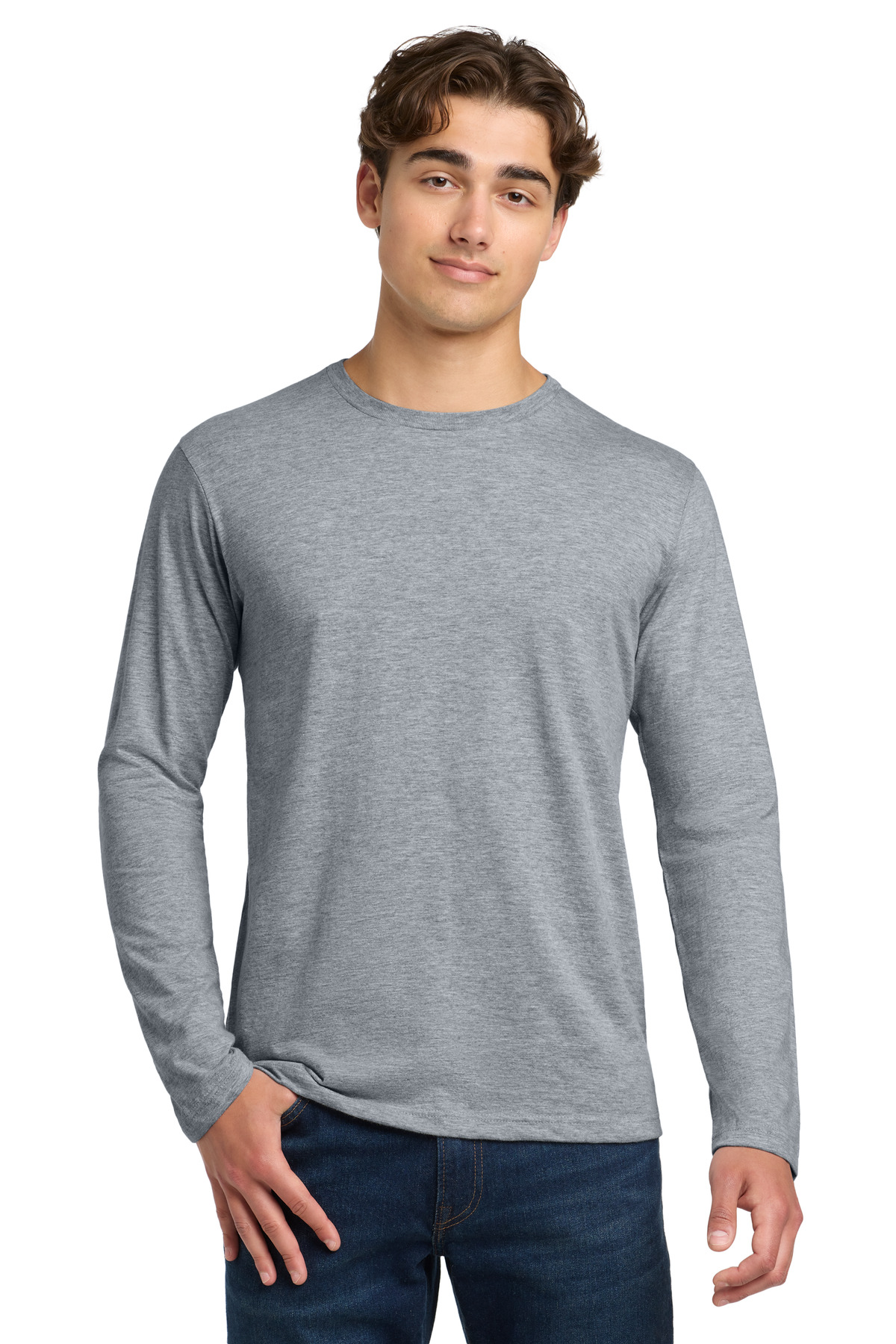 Gildan 64400 - Sport Grey - 2XL Heather gray men’s long sleeve t-shirt classic fit of Ad It Up in Albuquerque