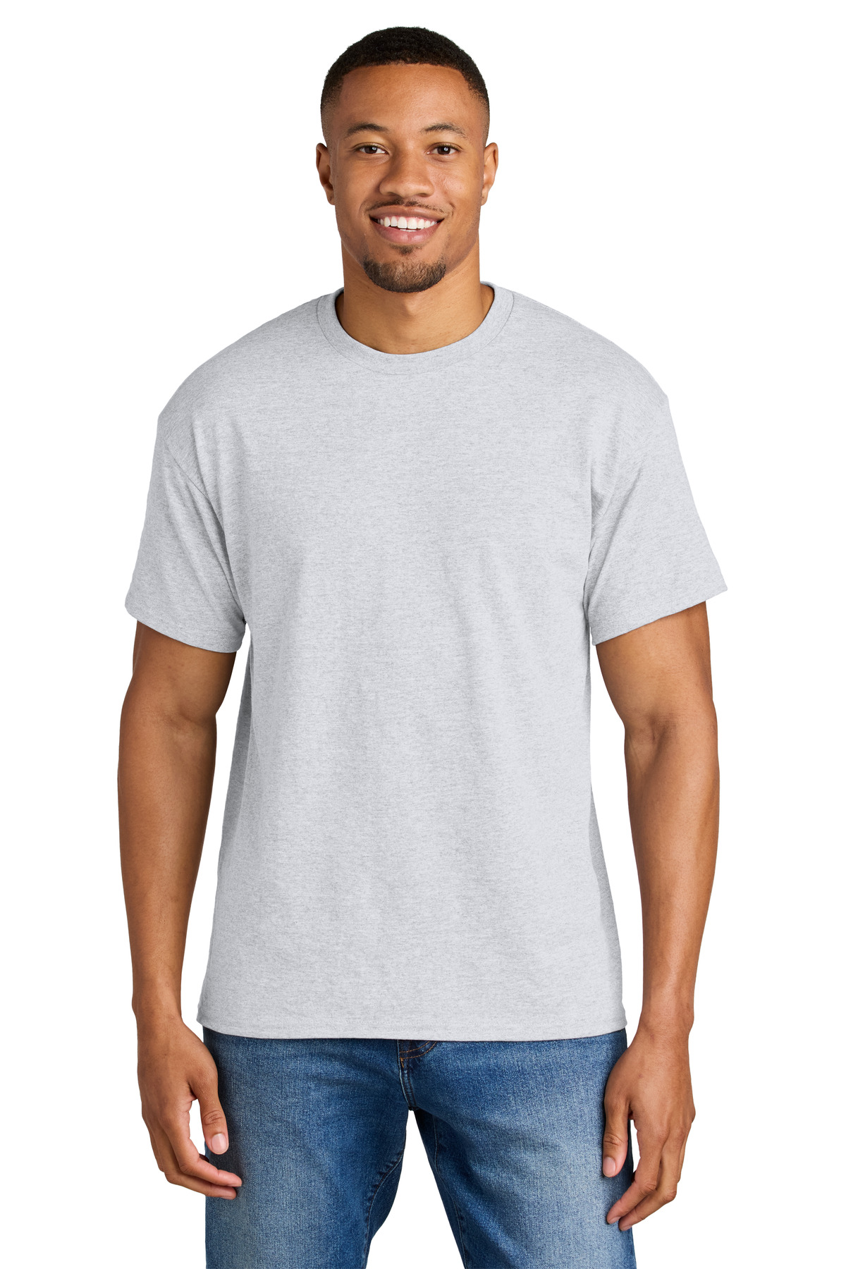 Gildan 8000 - Ash - 2XL Light gray crew neck short-sleeve t-shirts of Ad It Up in Albuquerque