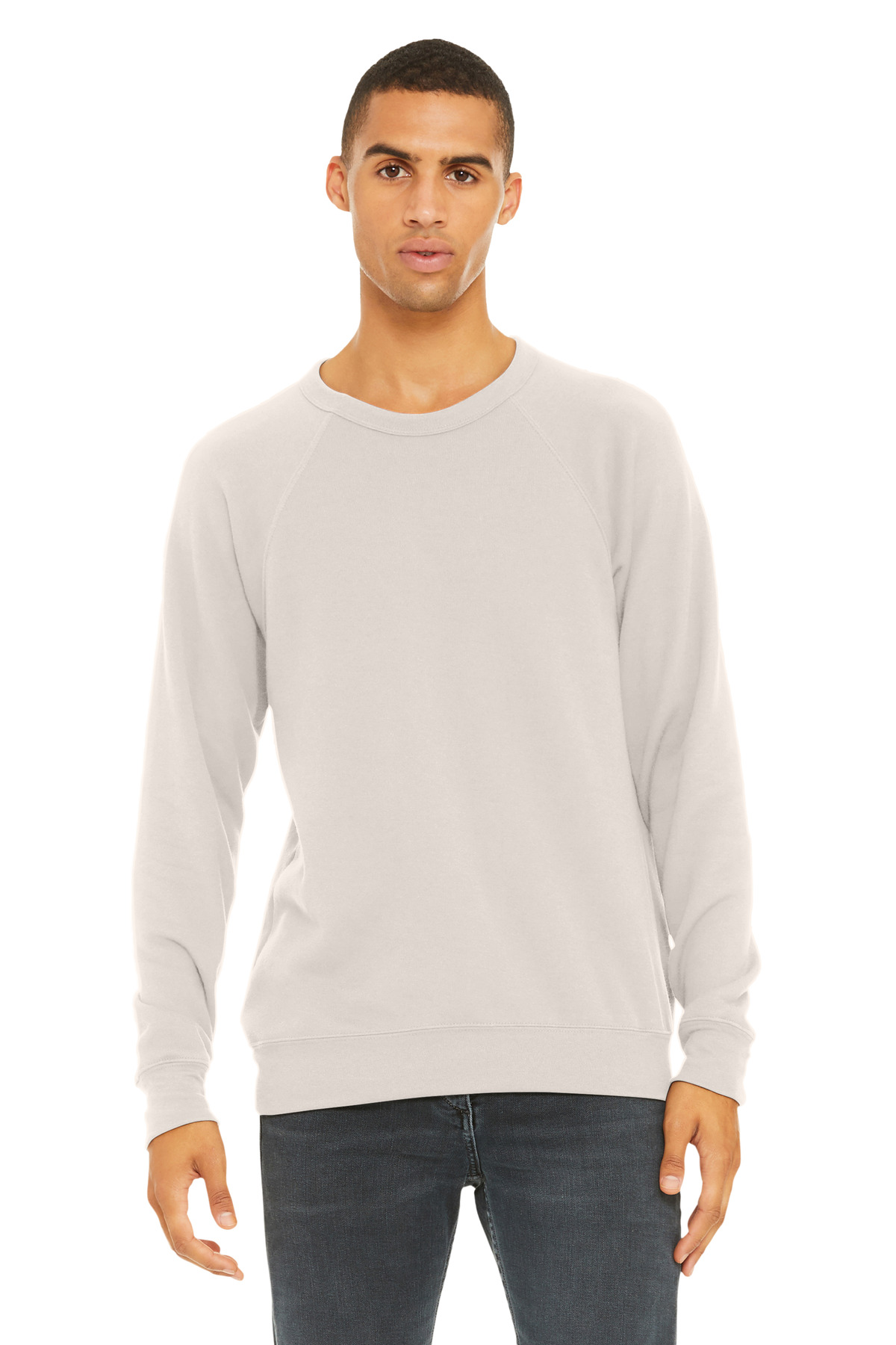 Bella Canvas BC3901 - Heather Dust - 3XL Cream white men’s long sleeve t-shirt classic fit of Ad It Up in Albuquerque