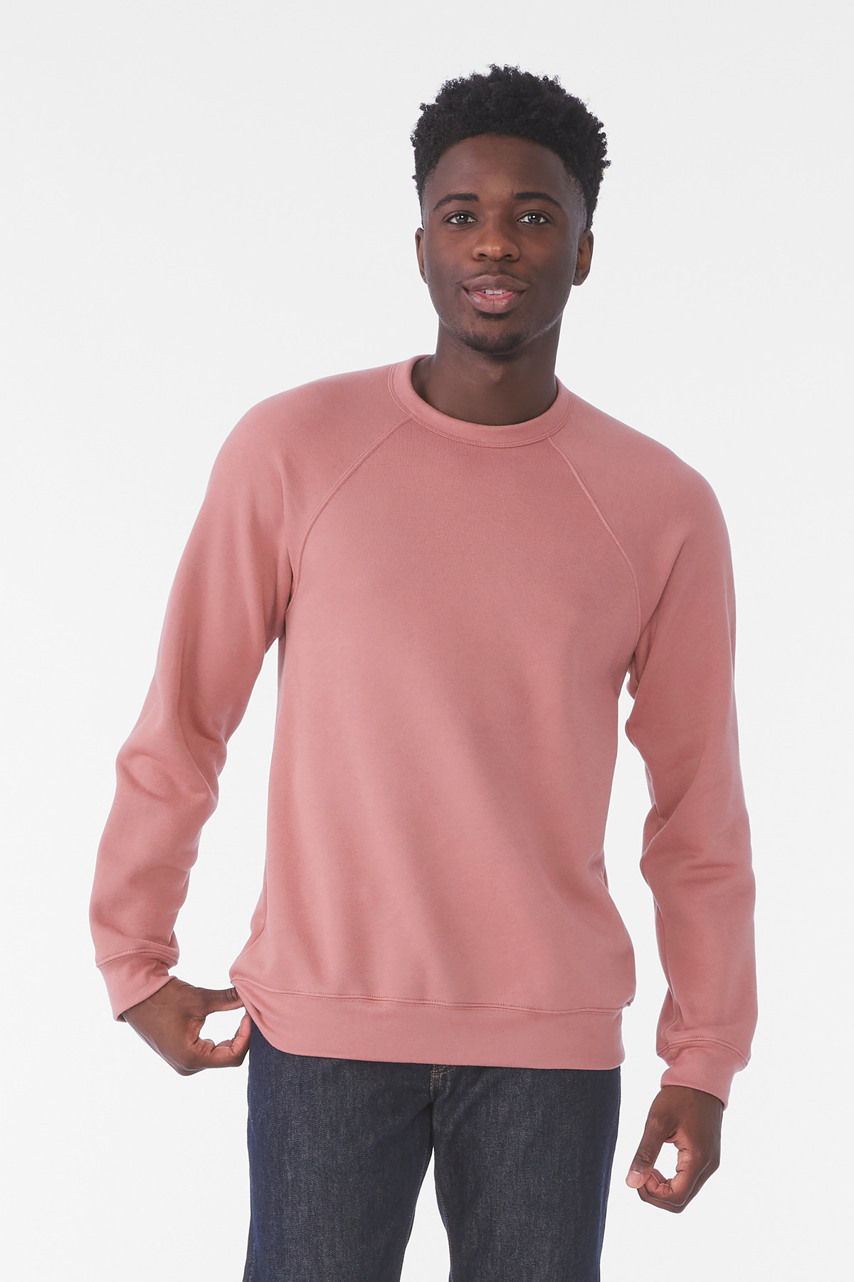 Bella Canvas BC3901 - Mauve - 2XL Light pink crewneck sweatshirt classic fit of Ad It Up in Albuquerque