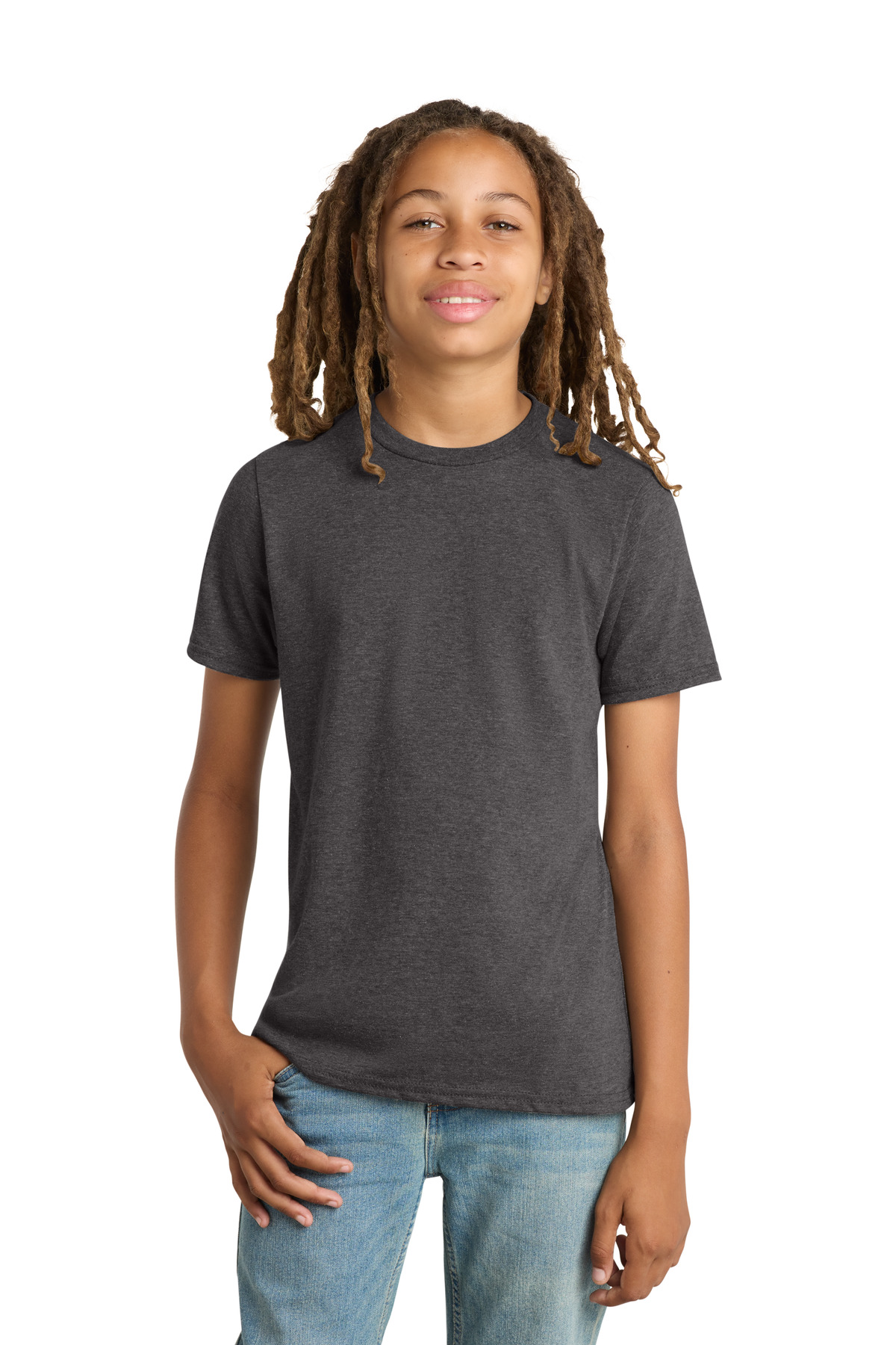 District DT6000Y - Heather Charcoal - S Heather charcoal youth t-shirt short sleeve classic fit of Ad It Up in Albuquerque