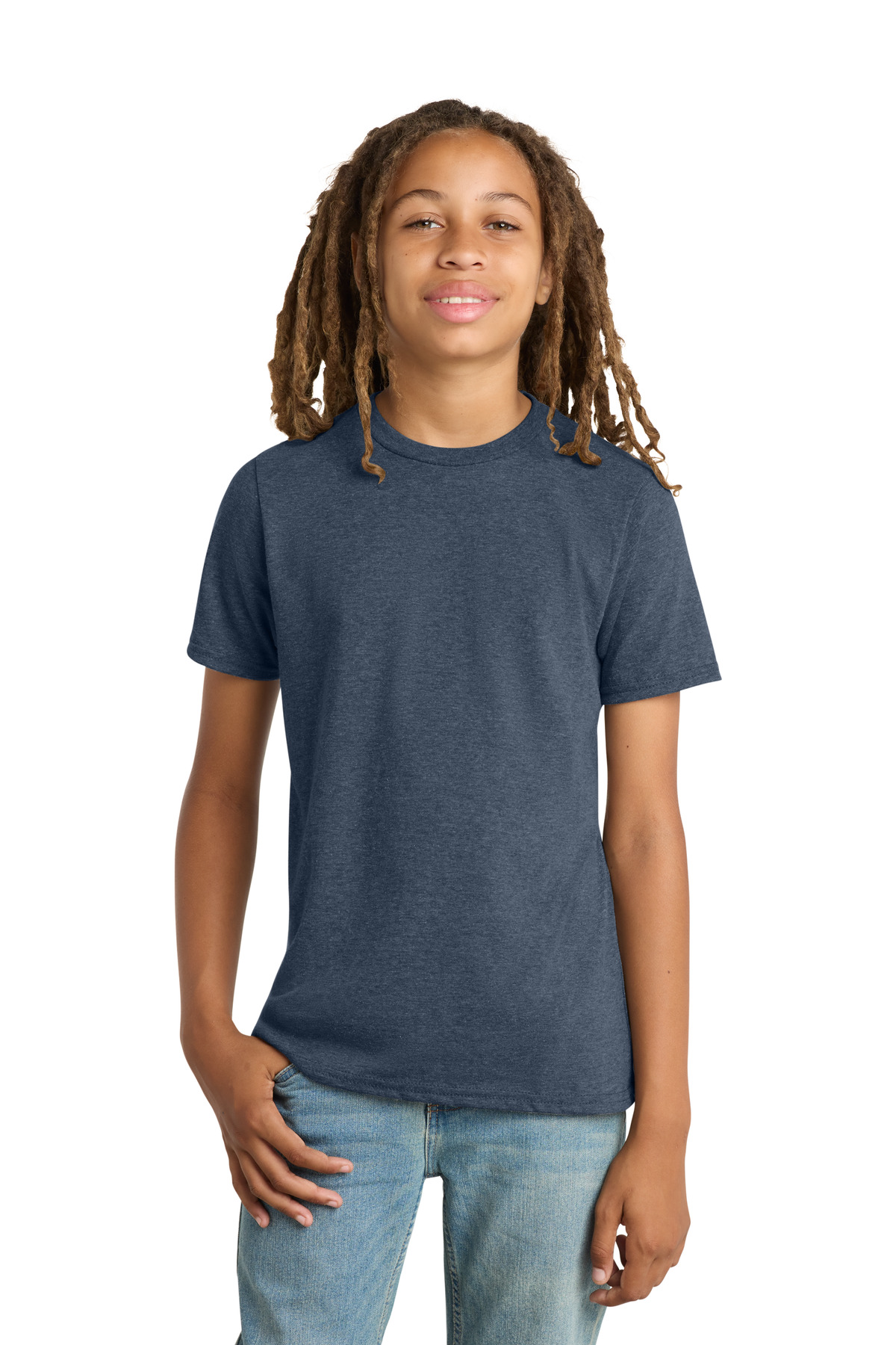 District DT6000Y - Heather Navy - L Heather navy youth t-shirt short sleeve classic fit of Ad It Up in Albuquerque