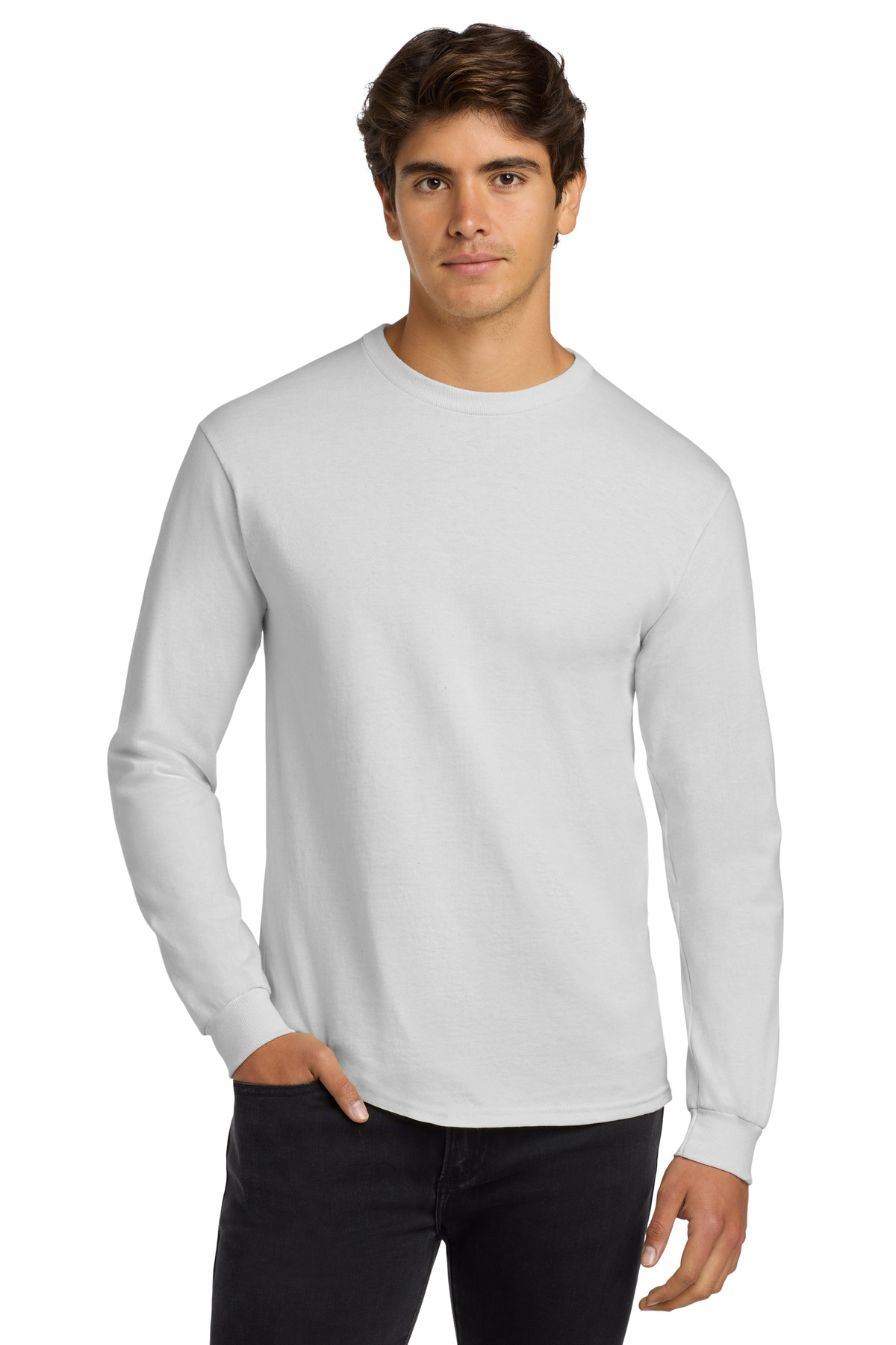 White men’s long sleeve t-shirt classic fit of Ad It Up in Albuquerque