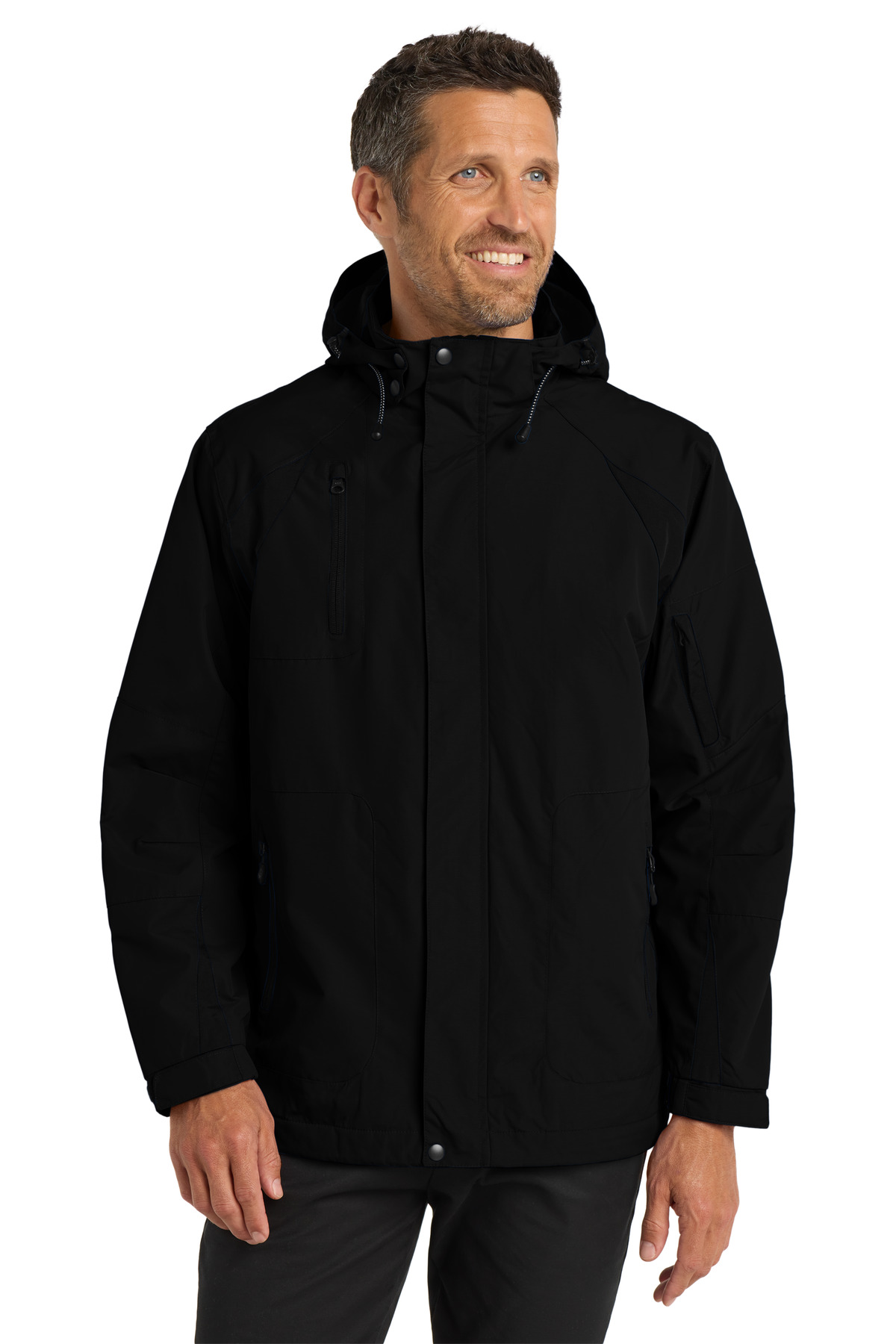 Port Authority J304 - Black - M Black men’s hooded winter jacket classic fit of Ad It Up in Albuquerque