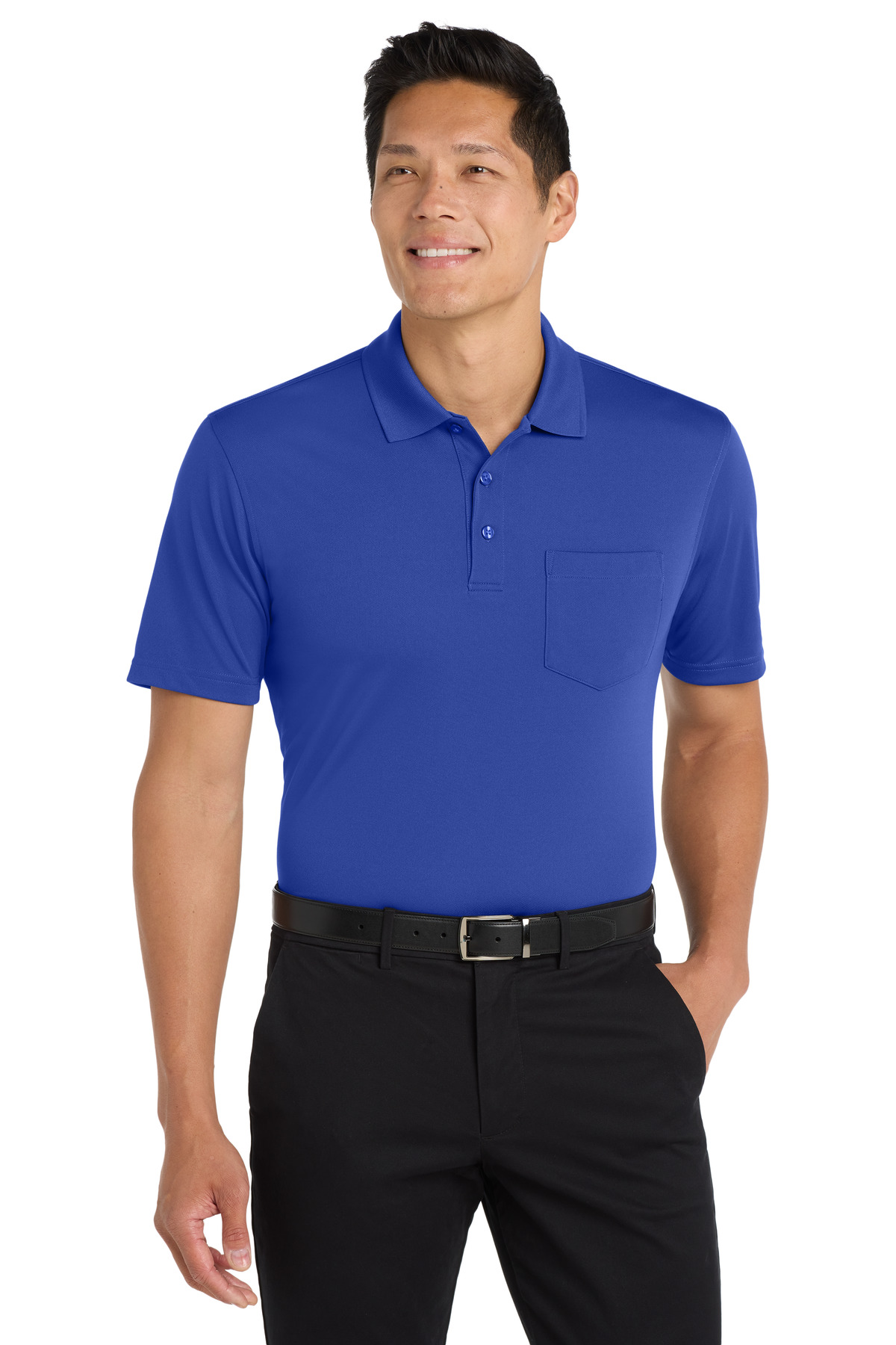 Port Authority K110P - Royal - M Blue men’s polo shirt with pocket short sleeve classic fit of Ad It Up in Albuquerque, New Mexico