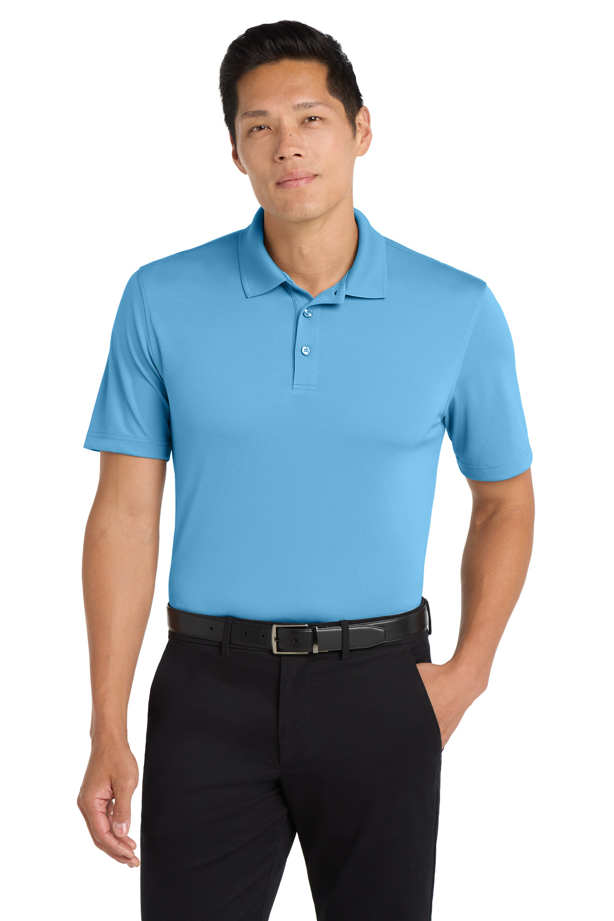 Port Authority K110 - Carolina Blue - M Light blue men’s polo shirt short sleeve classic fit of Ad It Up in Albuquerque