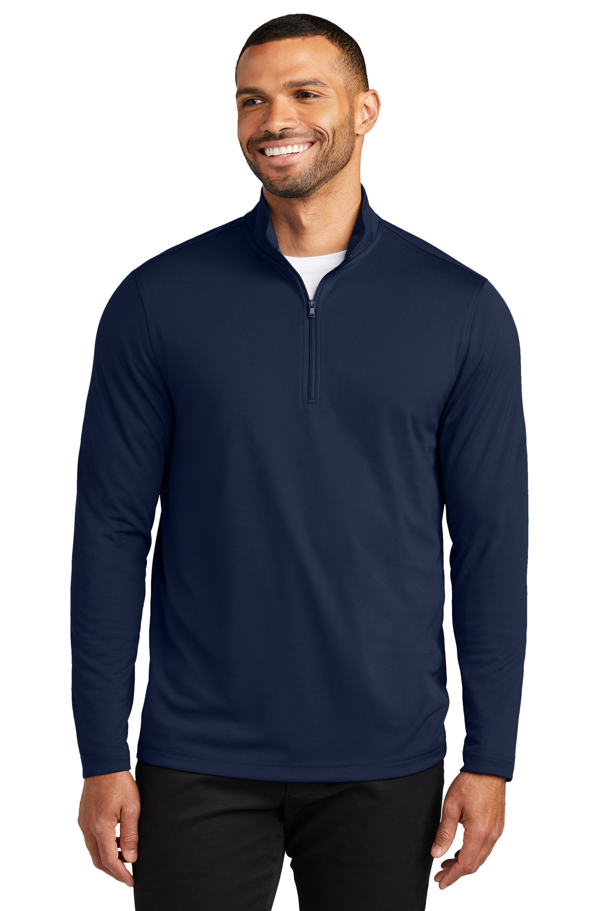 Port Authority K112 - Navy - M Navy men’s quarter zip long sleeve pullover of Ad It Up in Albuquerque