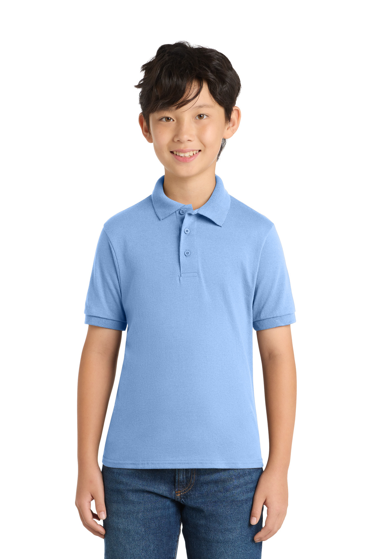 Port Company KP55Y - Light Blue - M Kids light blue polo shirt short sleeve classic fit of Ad It Up in Albuquerque, NM