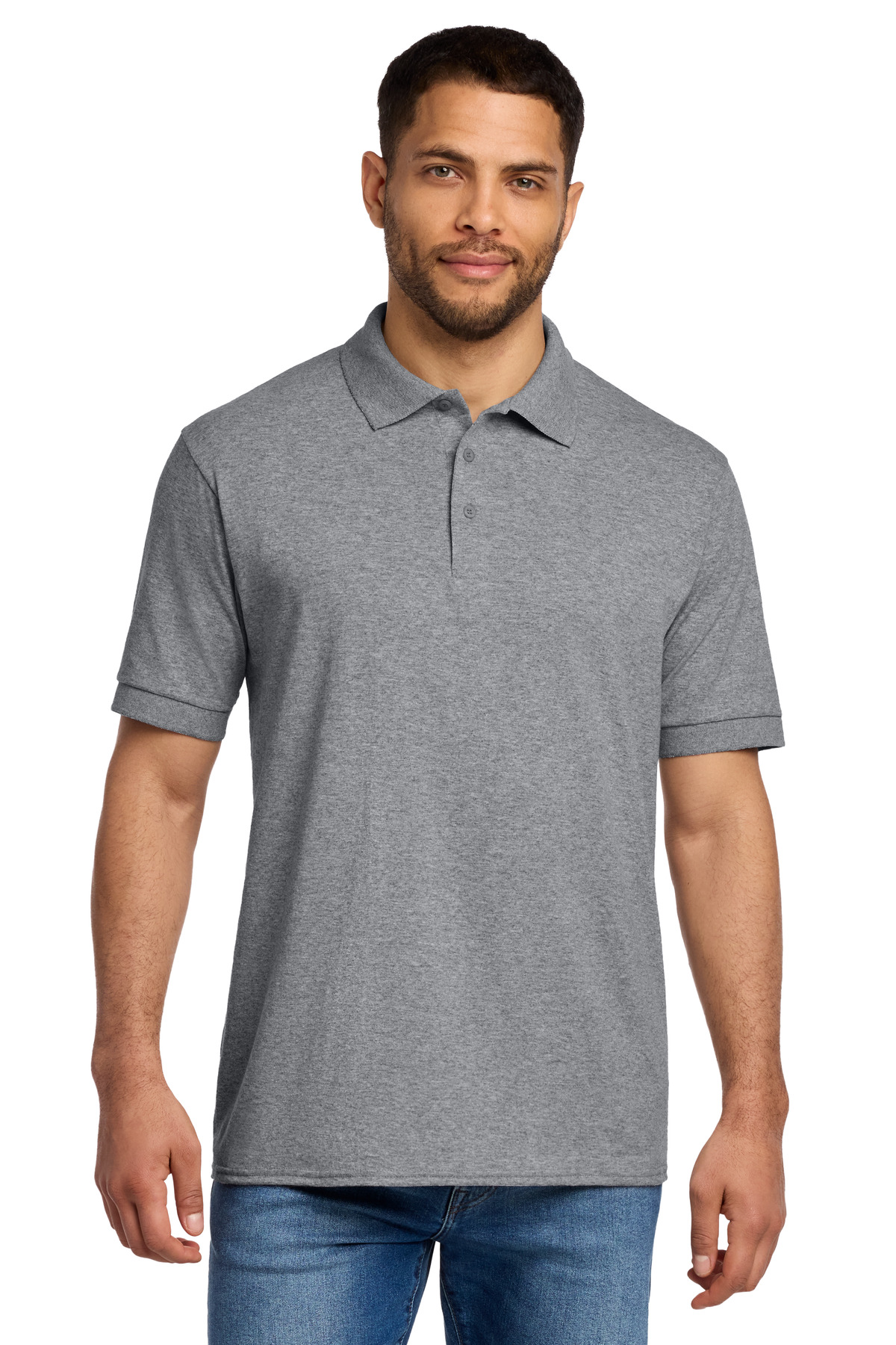 Port Company KP55 - Athletic Heather - 3XL Gray men’s polo shirts short sleeve classic fit of Ad It Up in Albuquerque