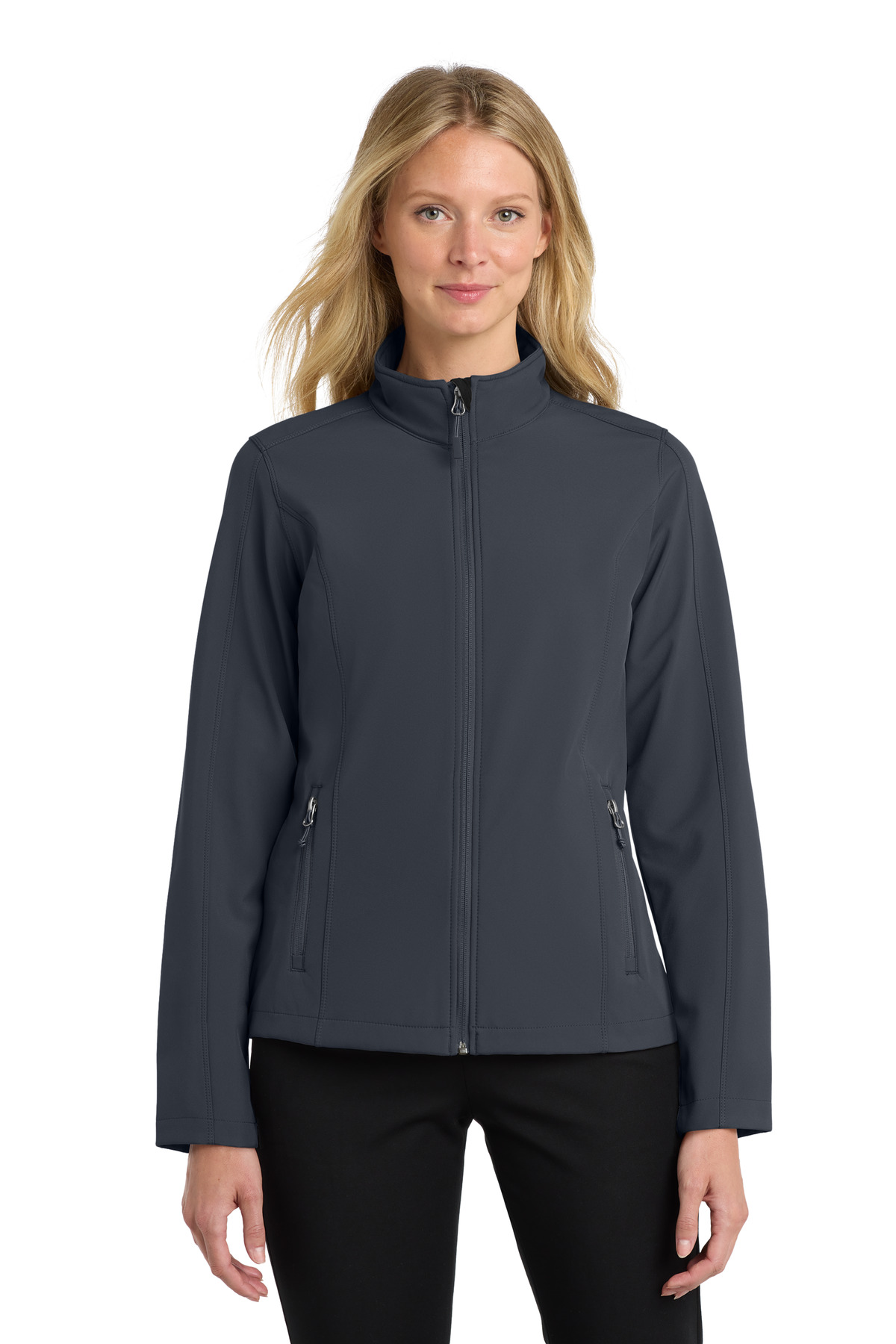 Port Authority L317 - Battleship Grey - M Women’s dark gray full-zip jacket of Ad It Up in Albuquerque