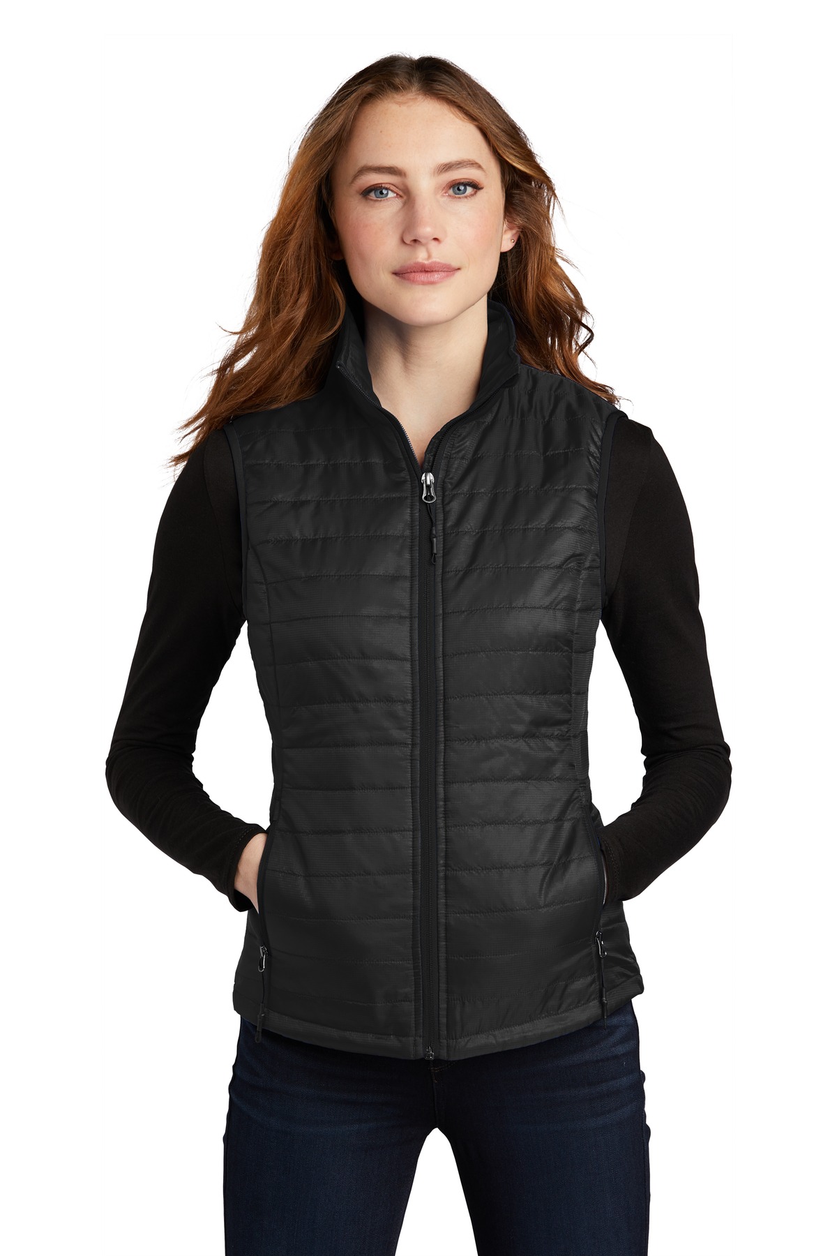 Port Authority J851 - Black - XL Black women’s quilted puffer vest full zip classic fit of Ad It Up in Albuquerque
