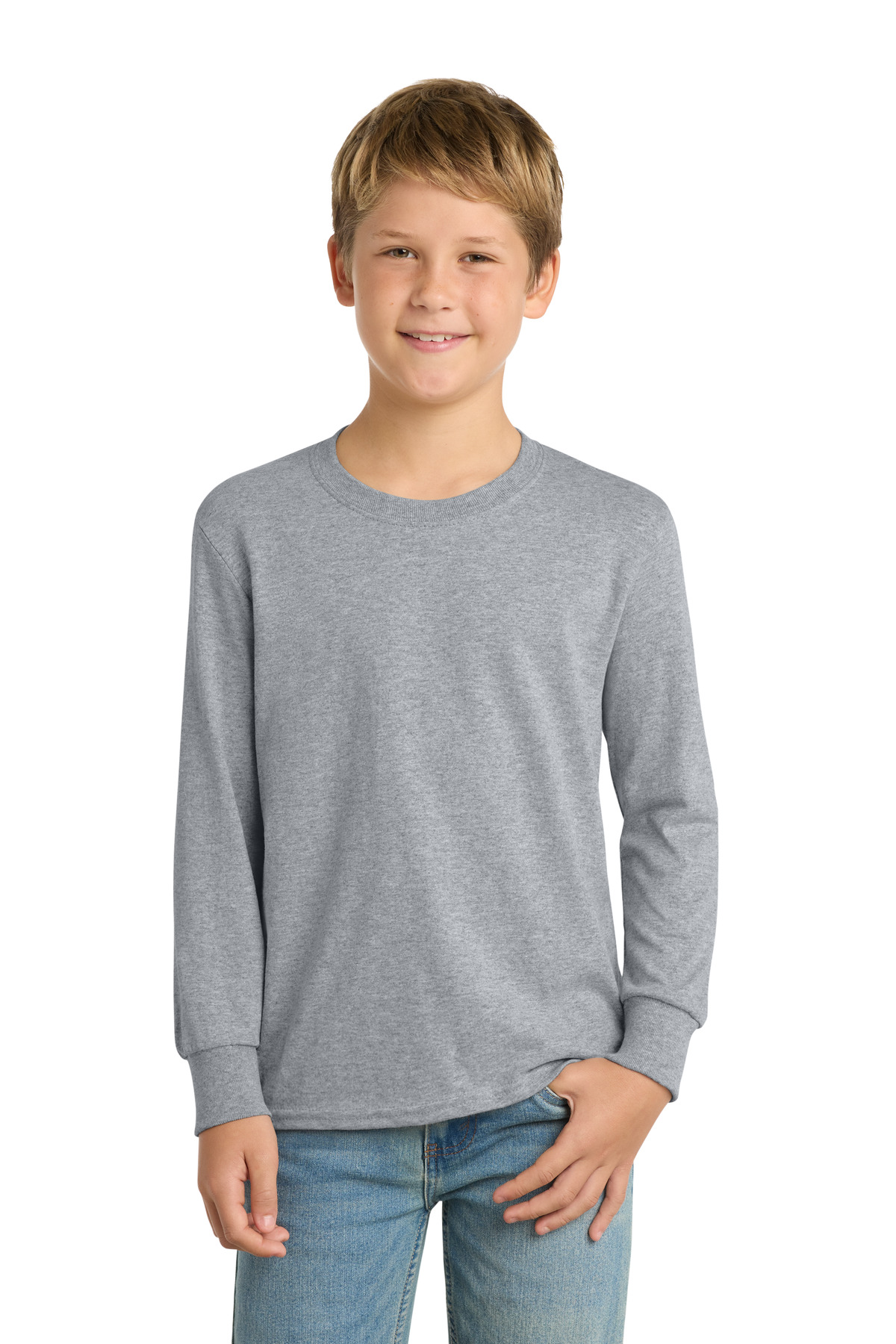 Kids light gray long sleeve t-shirt classic fit of Ad It Up in Albuquerque