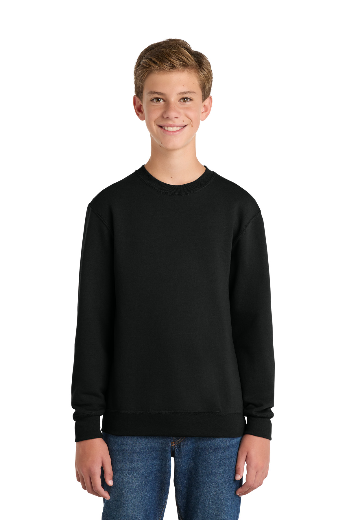 Port Company PC90Y - Black - M Kids black sweatshirt crew neck long sleeve of Ad It Up in Albuquerque