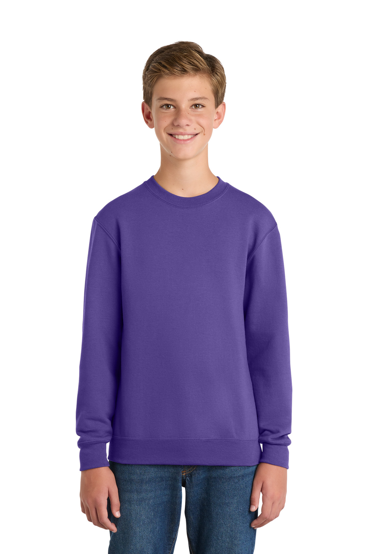 Port Company PC90Y - Purple - M Kids purple sweatshirt crew neck long sleeve of Ad It Up in Albuquerque