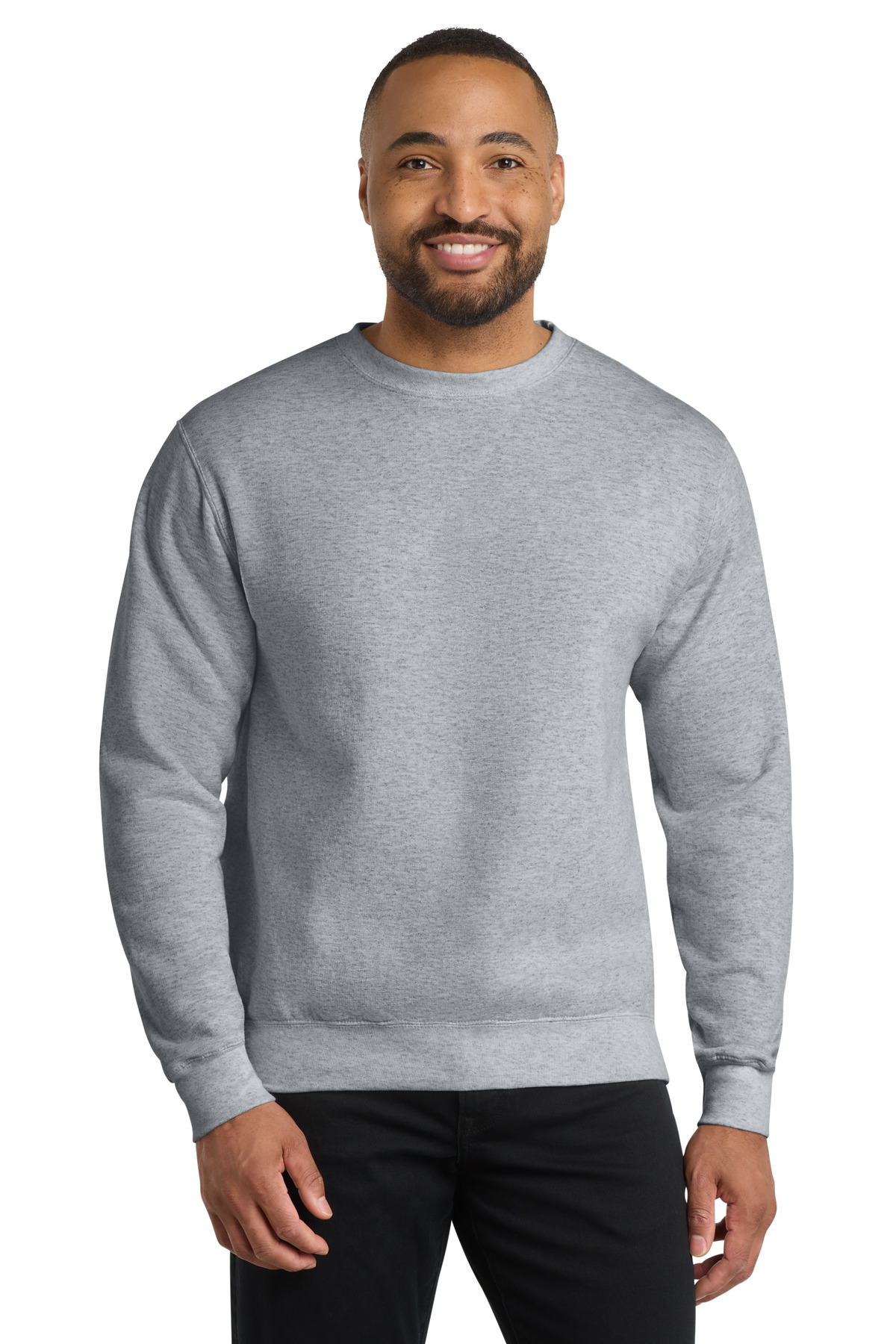 Port Company PC90T - Athletic Heather - 2XL Light gray men’s sweatshirt crew neck long sleeve of Ad It Up in Albuquerque