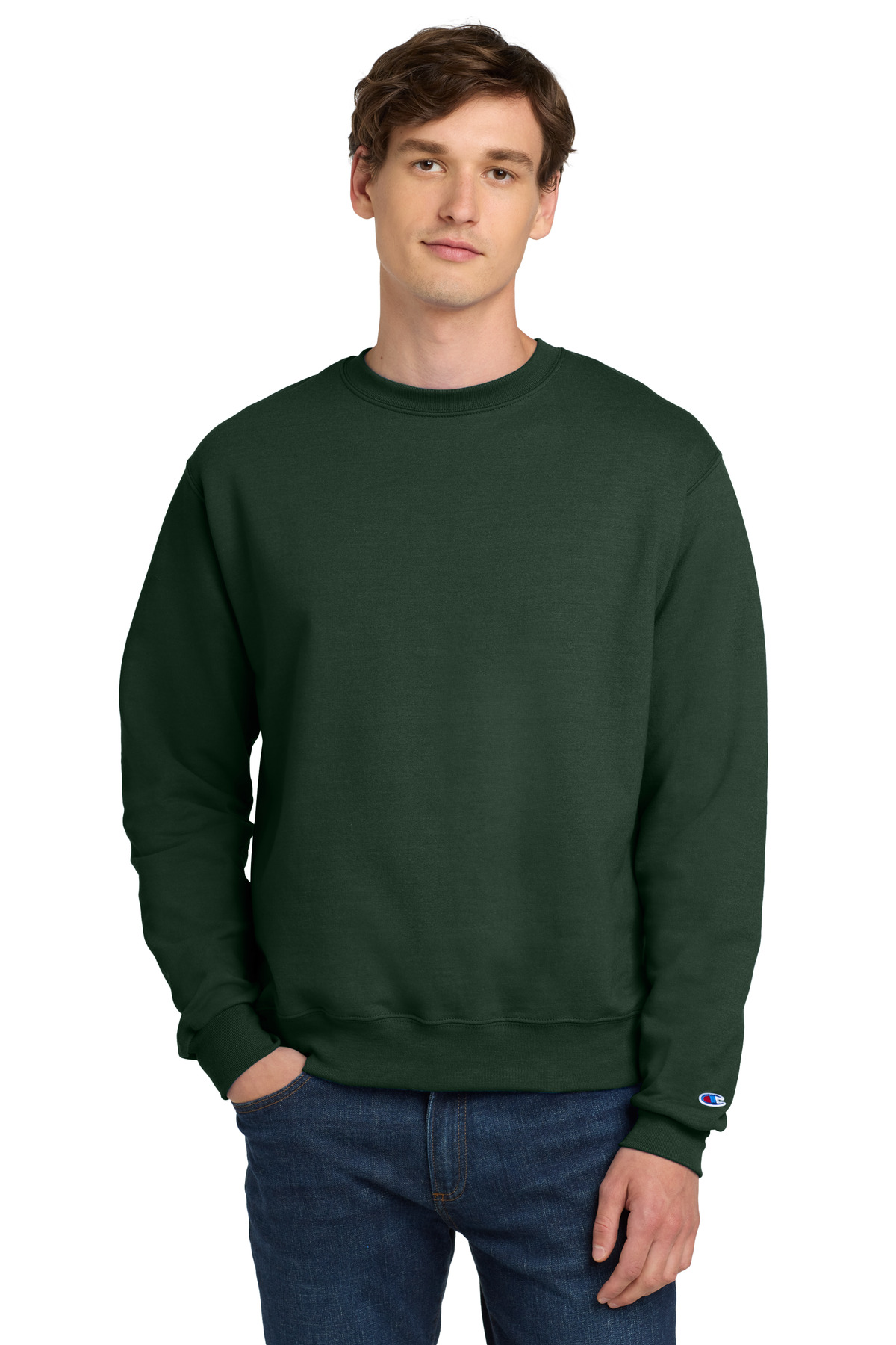 Champion S600 - Dark Green - L Dark green crewneck sweatshirt classic fit of Ad It Up in Albuquerque
