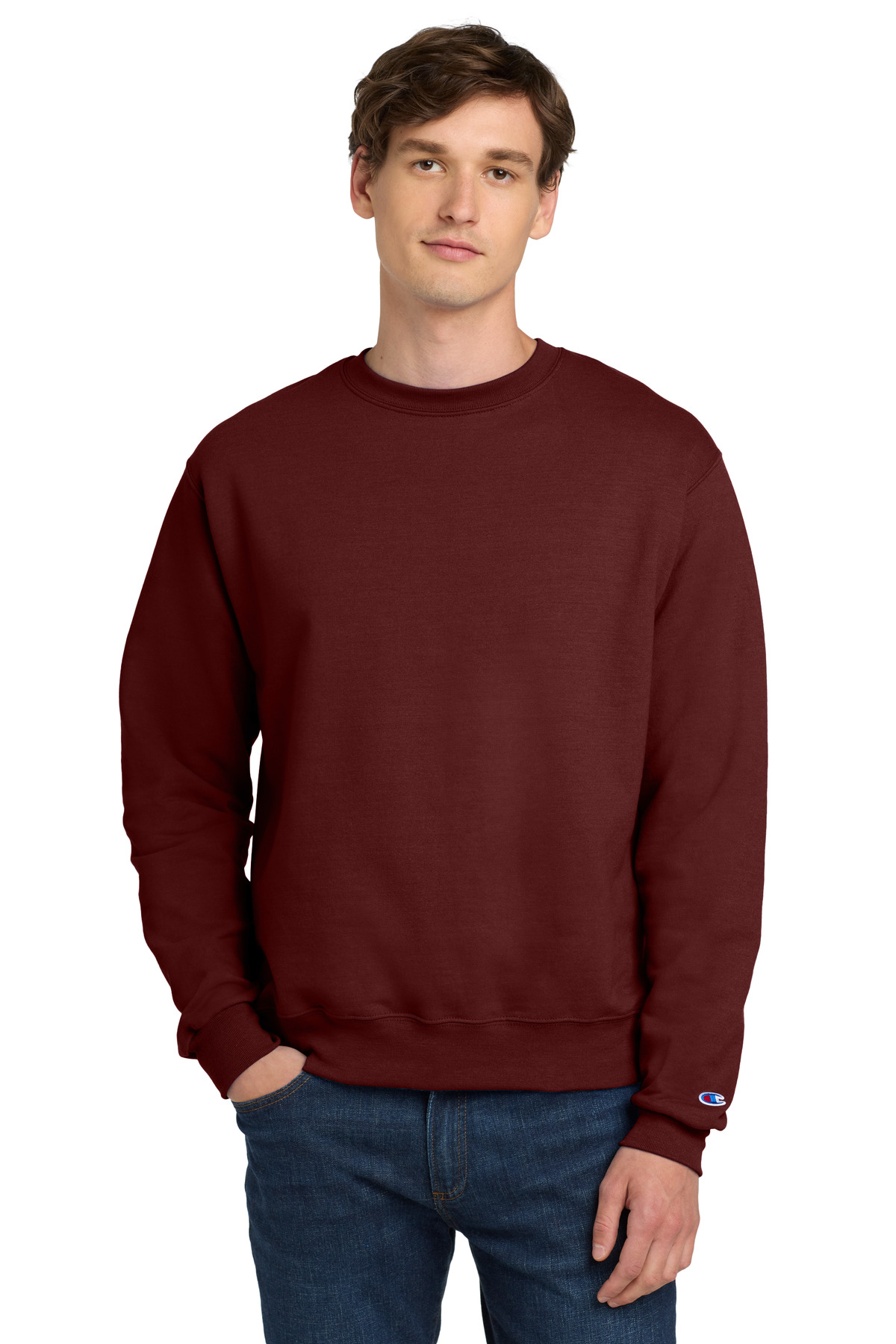 Champion S600 - Maroon - S Burgundy crewneck sweatshirt classic fit of Ad It Up in Albuquerque