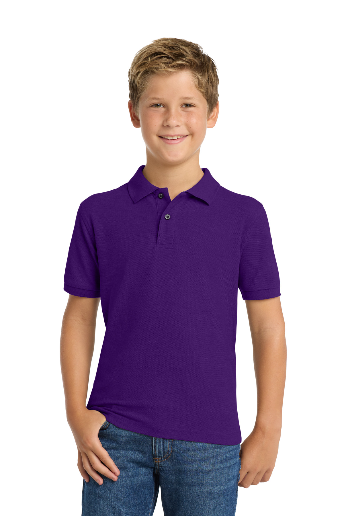 Port Authority Y500 - Purple - L Kids purple polo shirt short sleeve classic fit of Ad It Up in Albuquerque